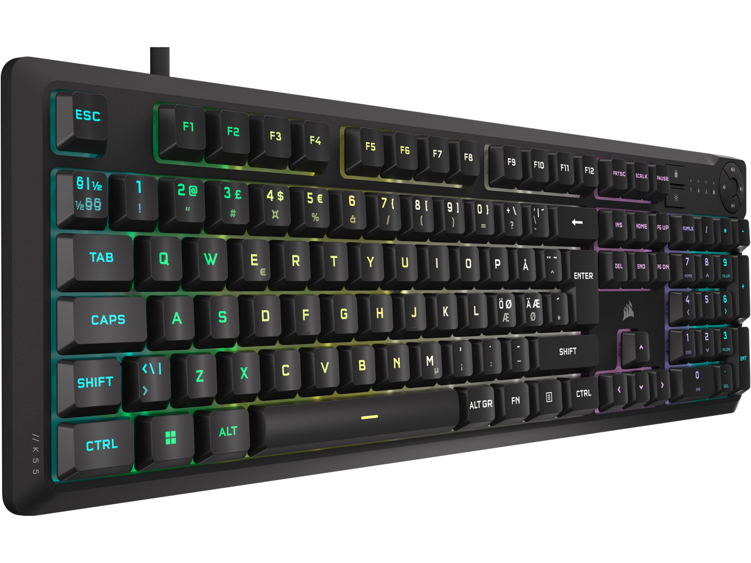 Corsair K55 Core RGB gamingtastatur (sort) Gamingkeyboard