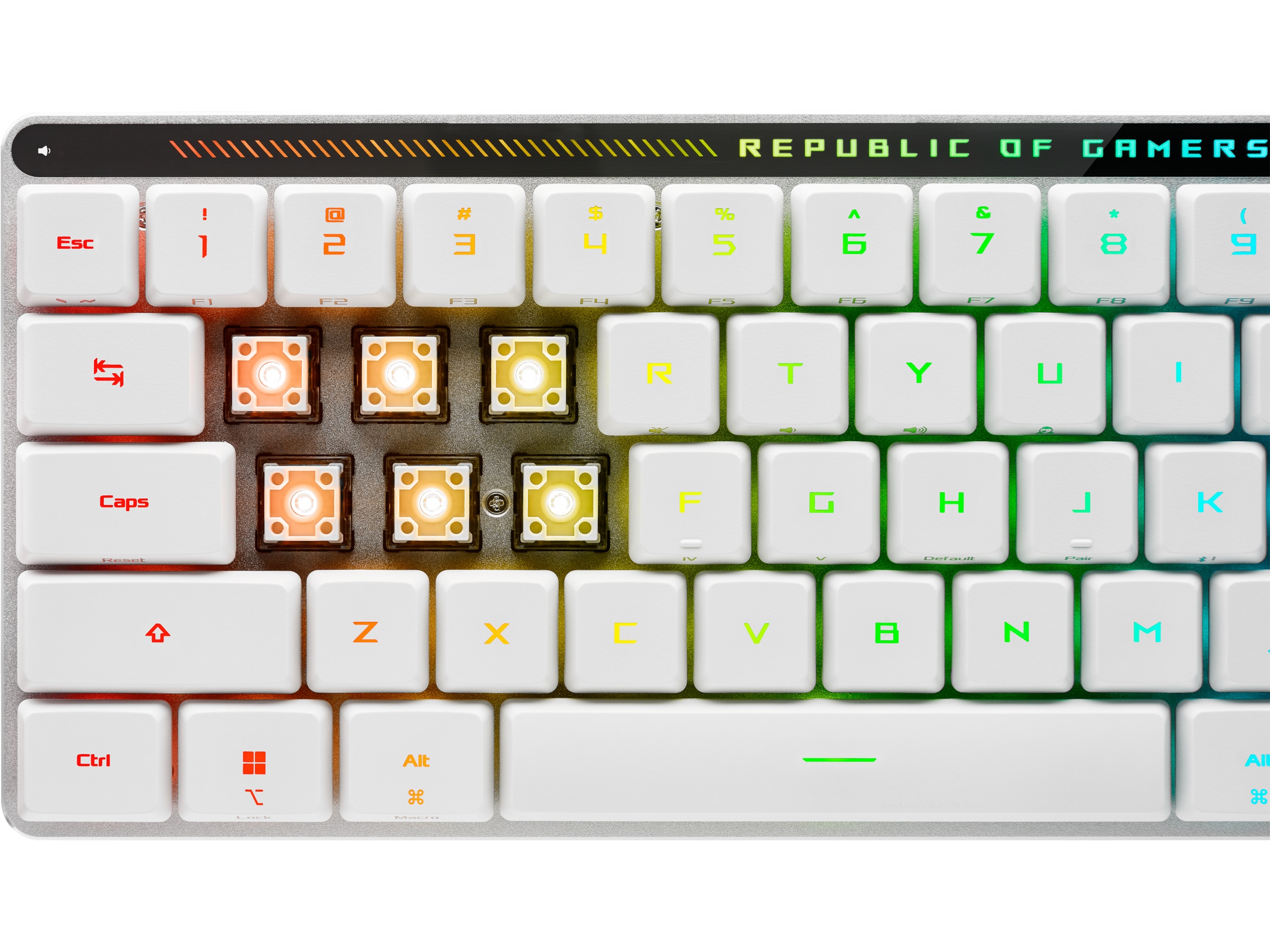 ASUS ROG Falchion RX Low Profile Optical trådløst gamingtastatur (hvid) Gamingkeyboard