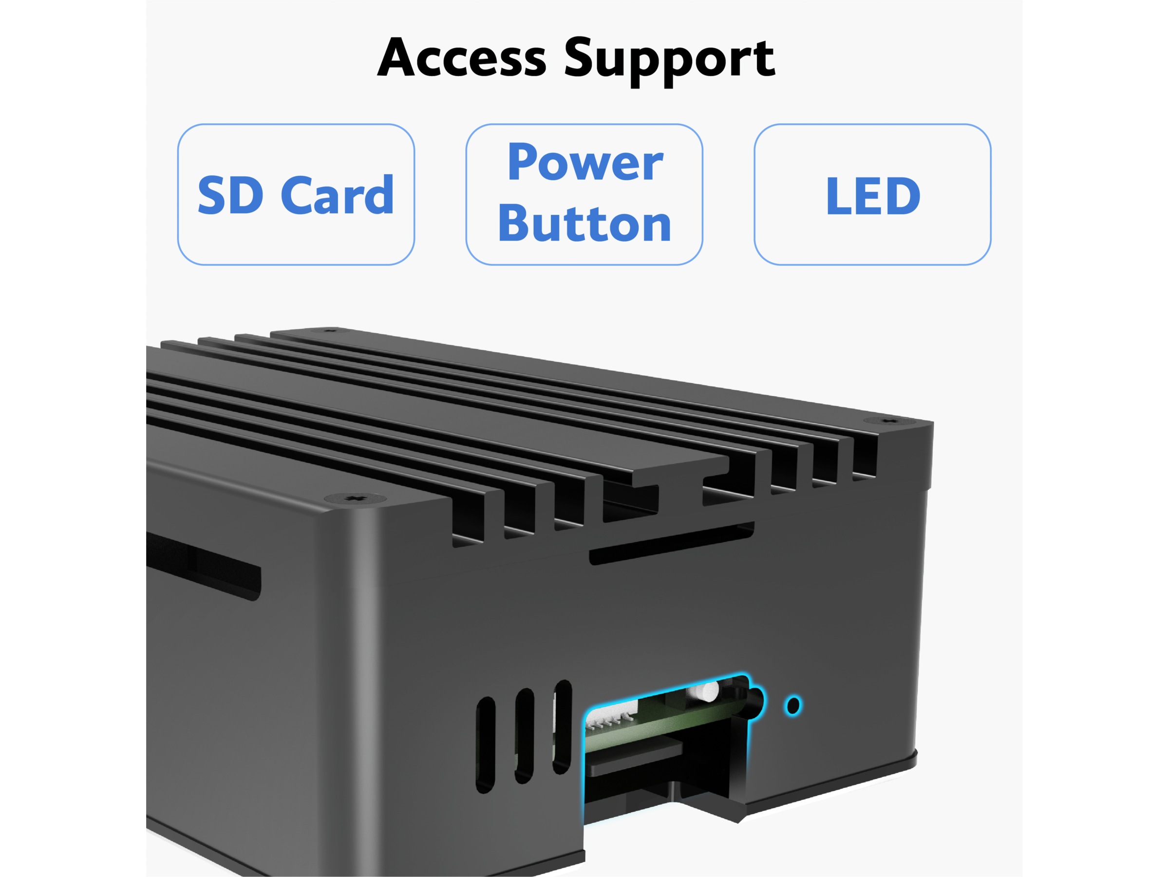 Akasa Pi-5 Pro Aluminium Case Tilbehør