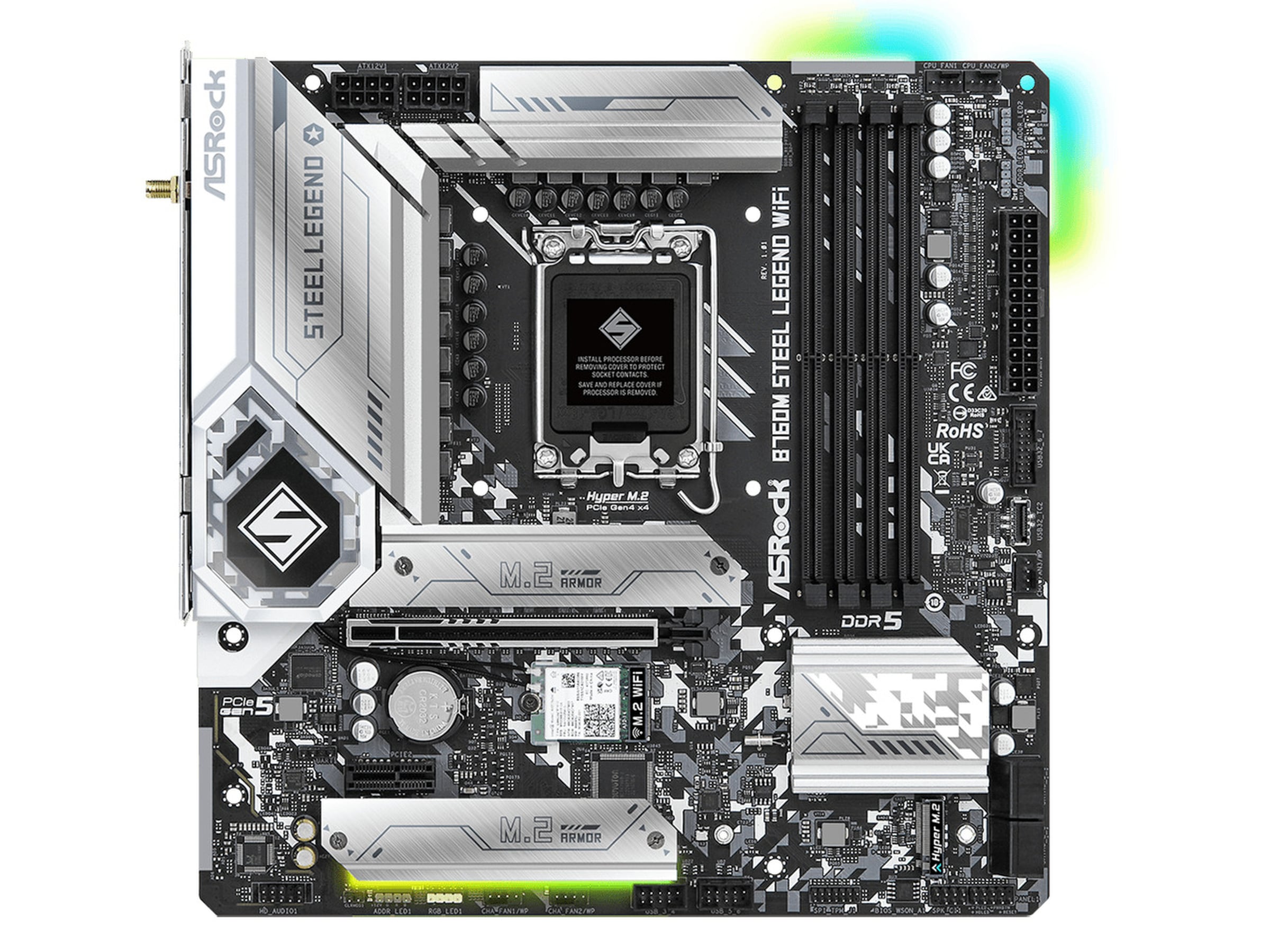 ASRock B760M Steel Legend WIFI Bundkort Intel Socket