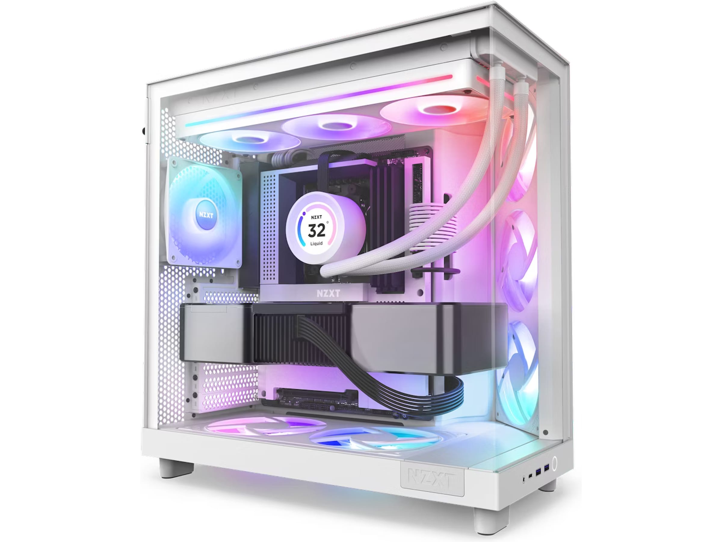 NZXT F360 RGB Core Køler (hvid) Blæsere