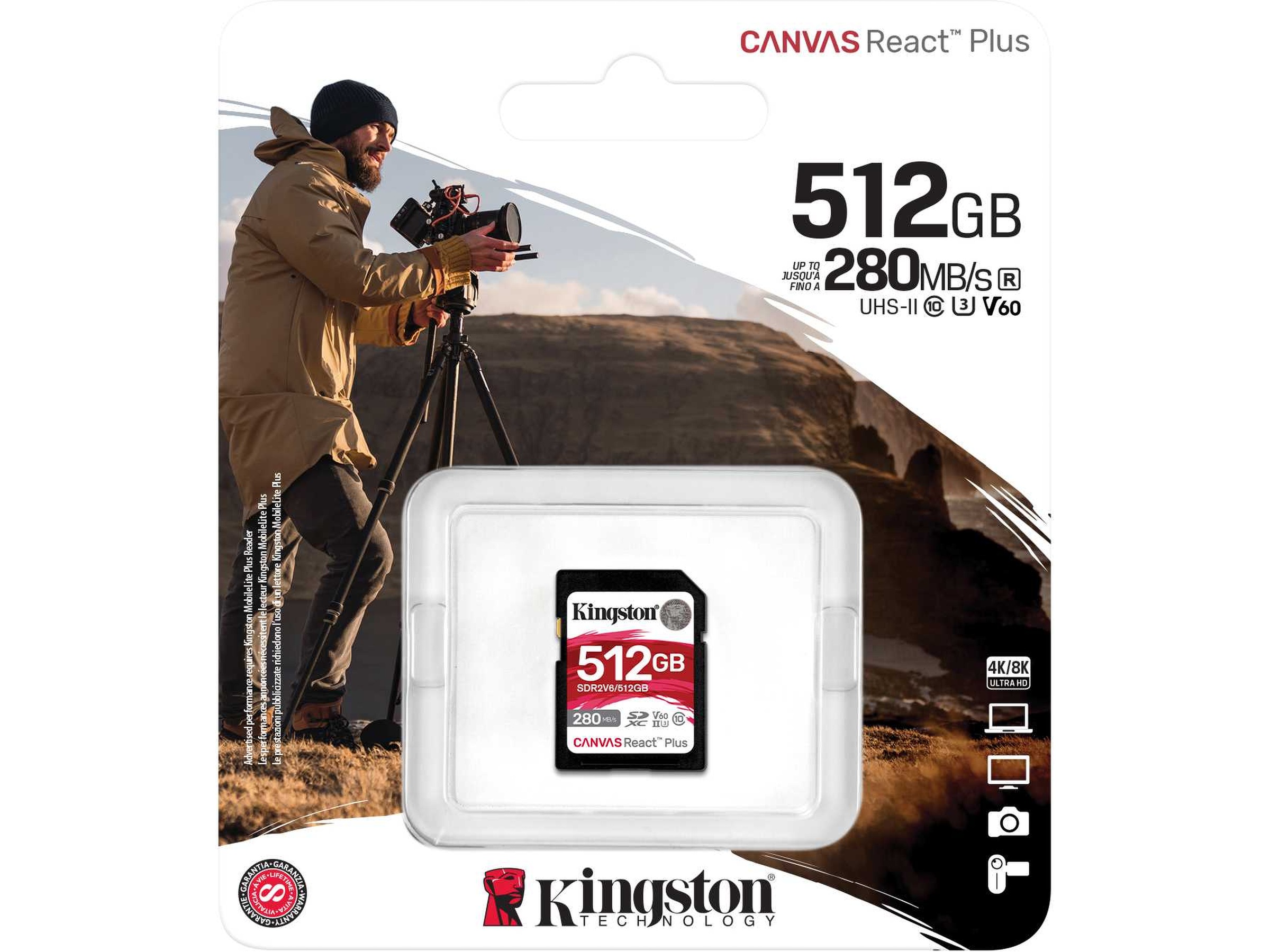 Kingston Canvas React Plus V60 512GB Flash-hukommelse