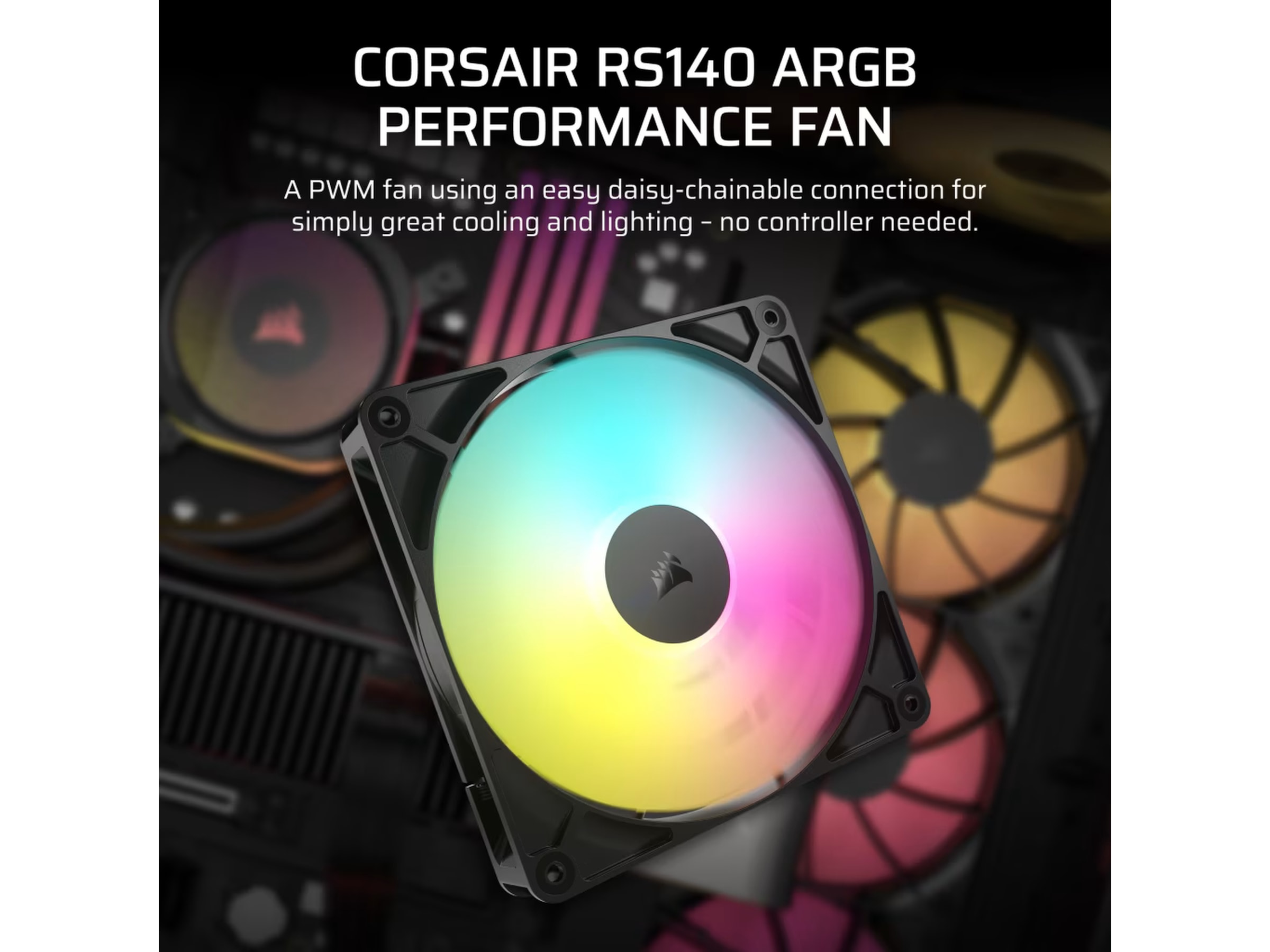 Corsair RS140 ARGB Ventilator 2pk (sort) Blæsere