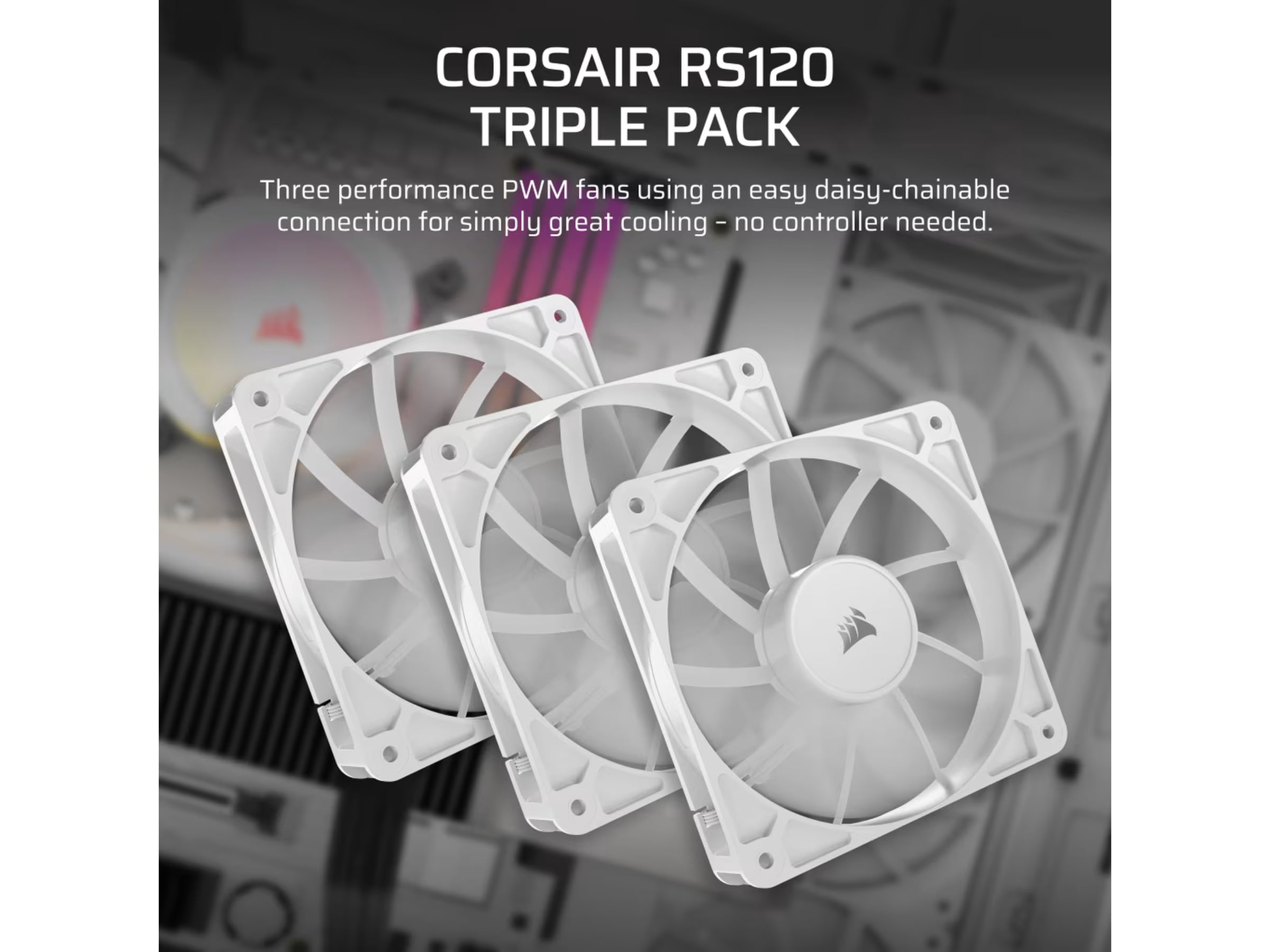 Corsair RS120 Ventilator 3pk (hvidt) Blæsere