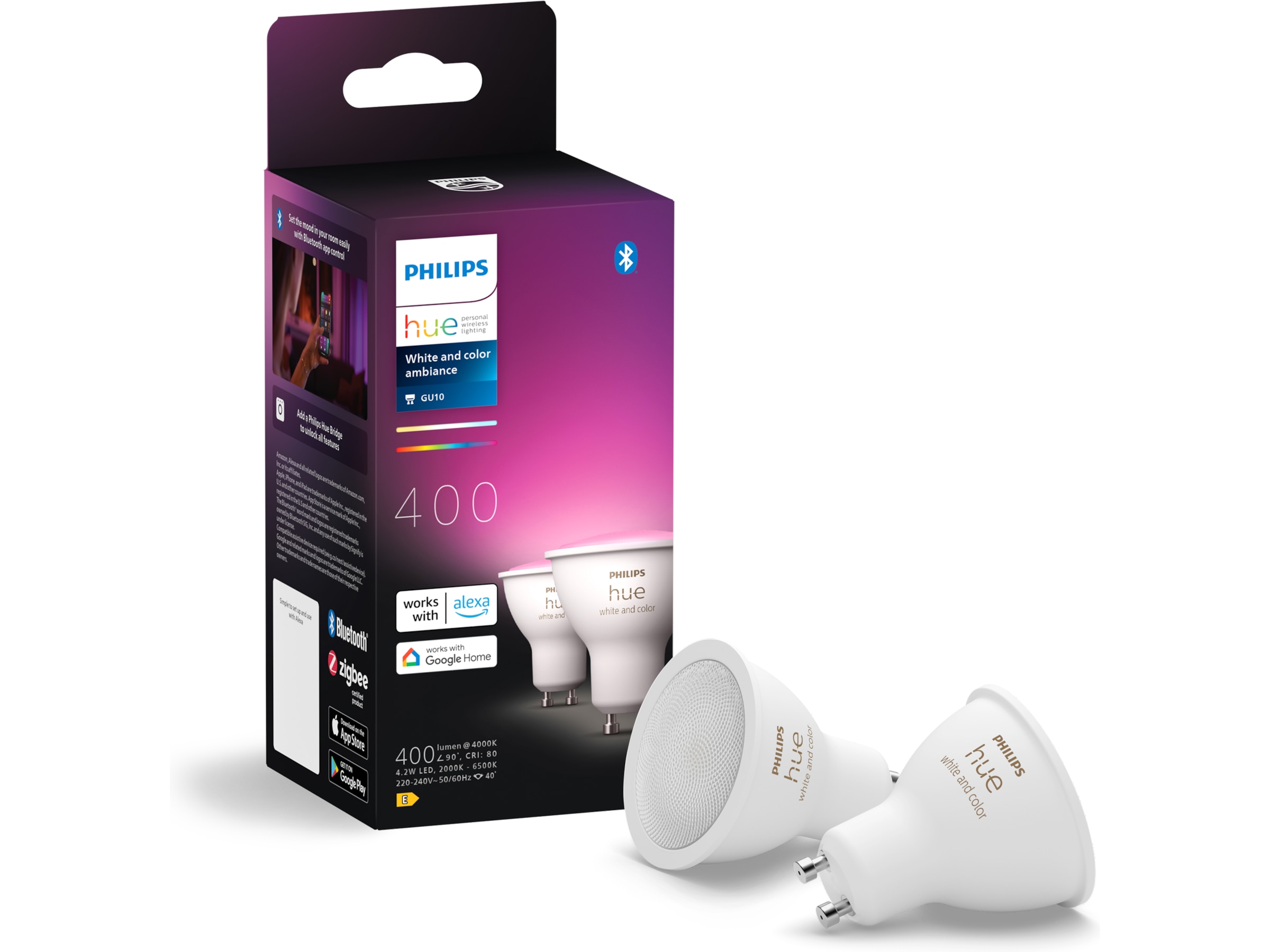 Philips Hue White & Color Ambiance GU10 2PK LED-pærer & elpærer
