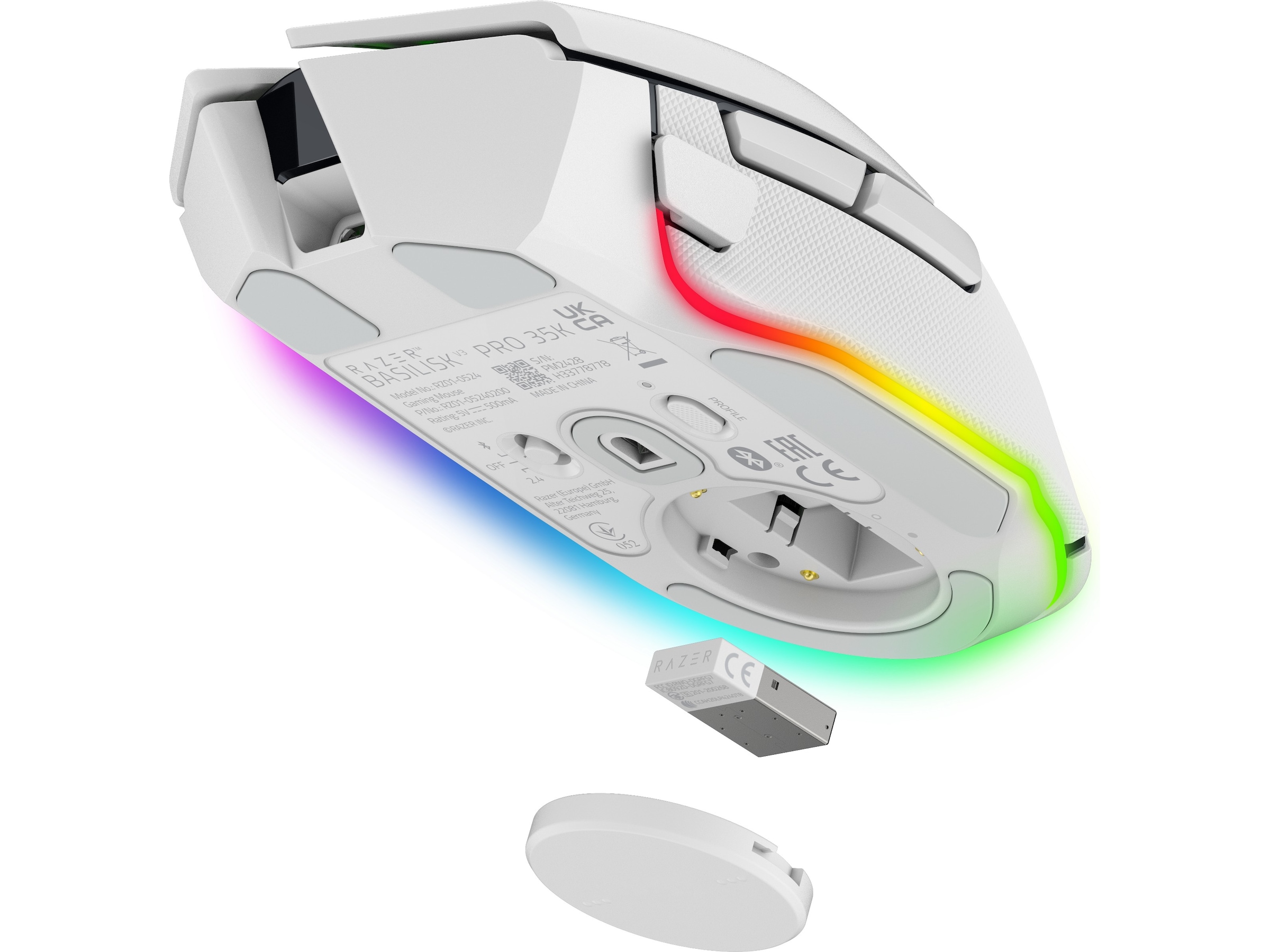 Razer Basilisk V3 PRO 35K trådløs ergonomisk gamingmus (hvid) Gamingmus