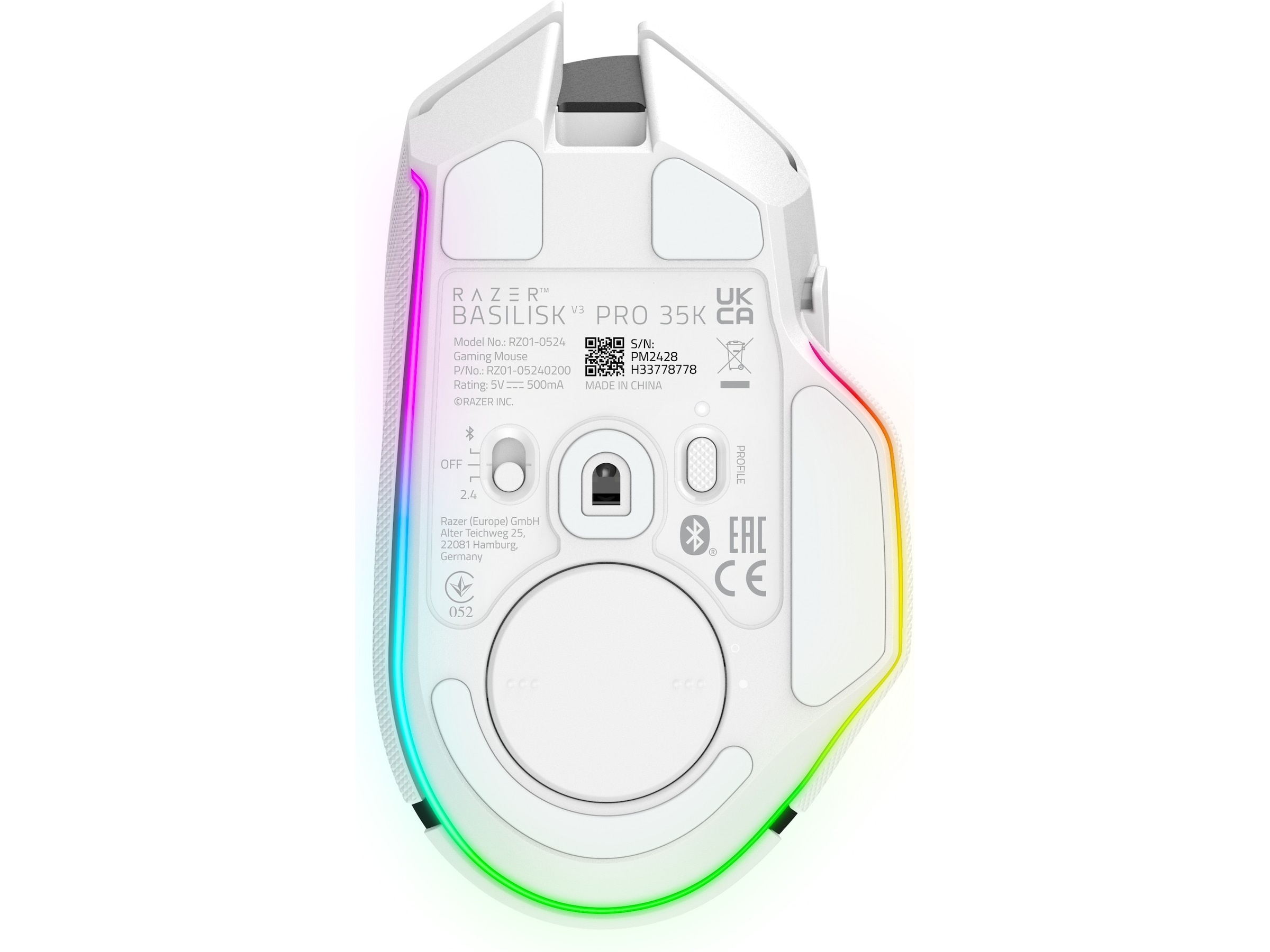 Razer Basilisk V3 PRO 35K trådløs ergonomisk gamingmus (hvid) Gamingmus