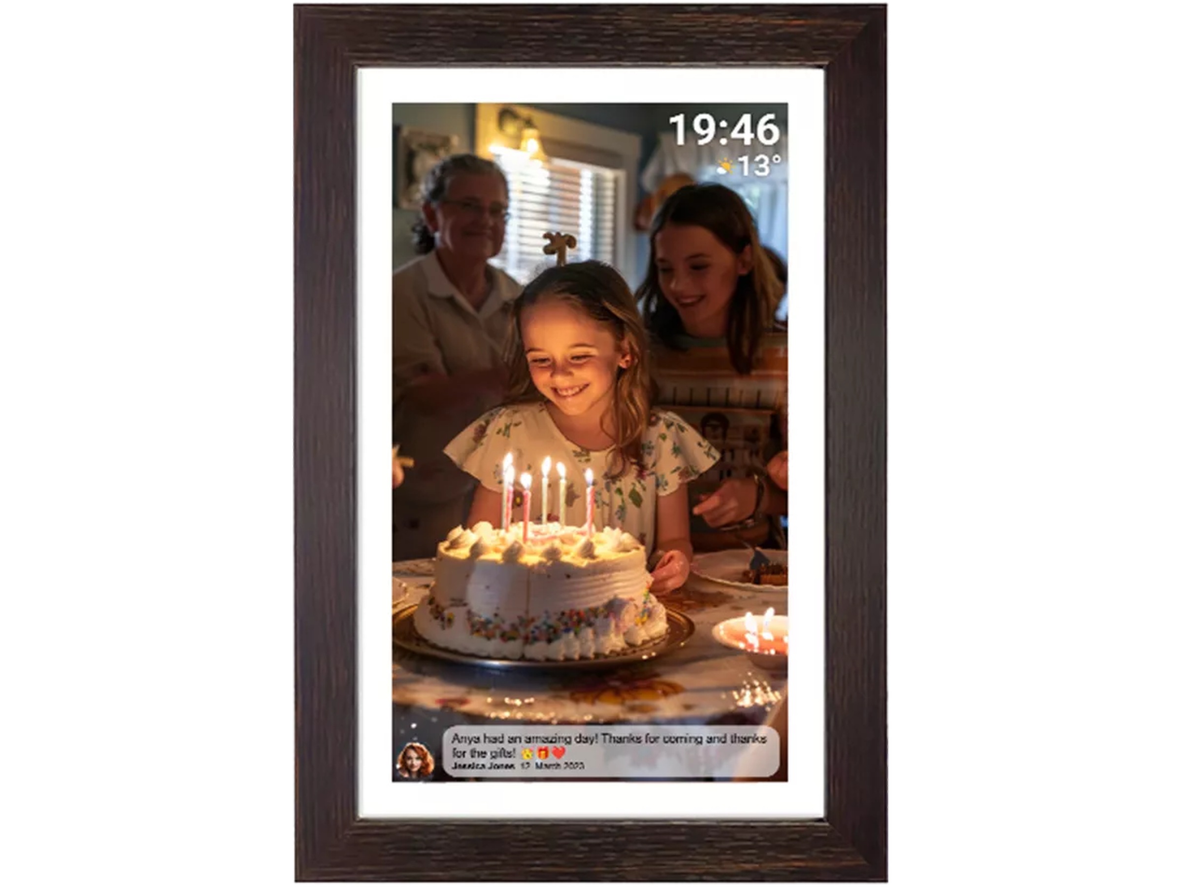 Denver PFF-1543DW 15,6" digital fotoramme (mørk eg) TV-rammer & tilbehør