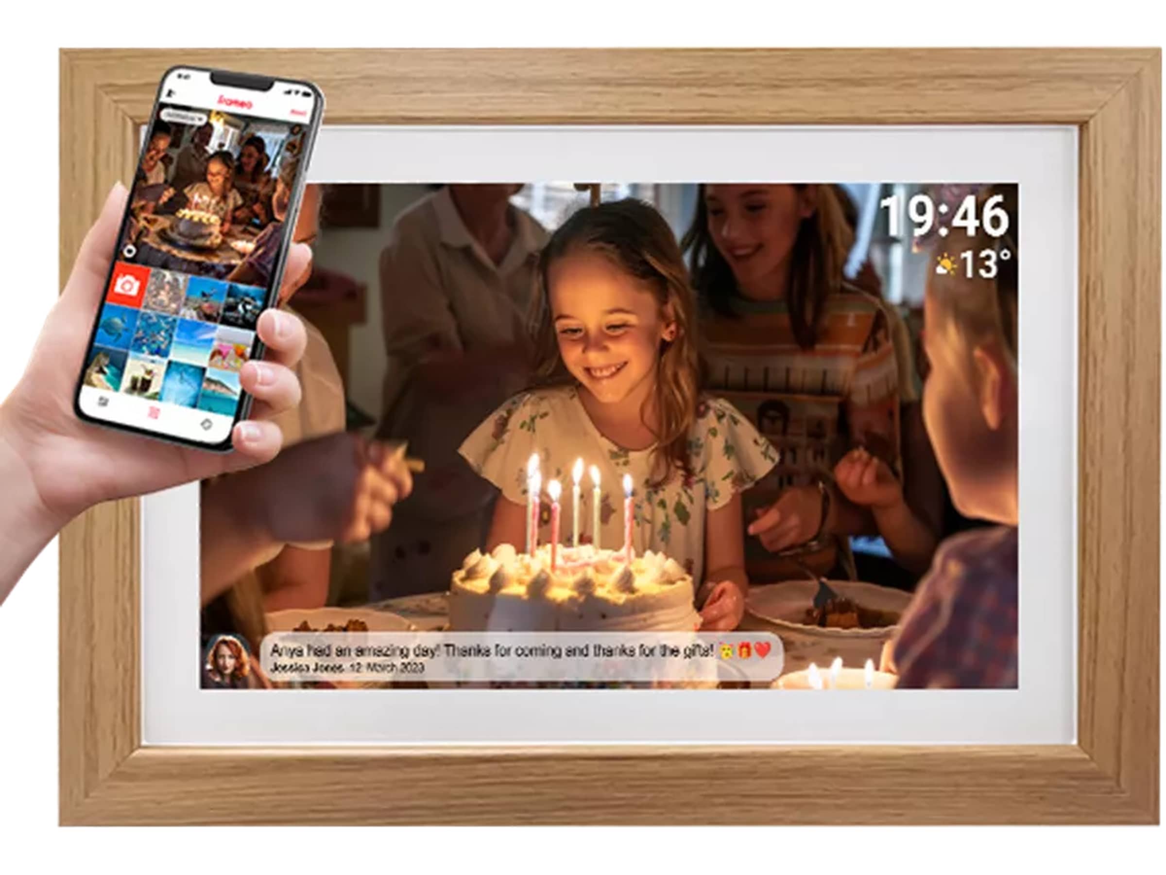 Denver PFF-1543LW 15,6" digital fotoramme (lys eg) TV-rammer & tilbehør