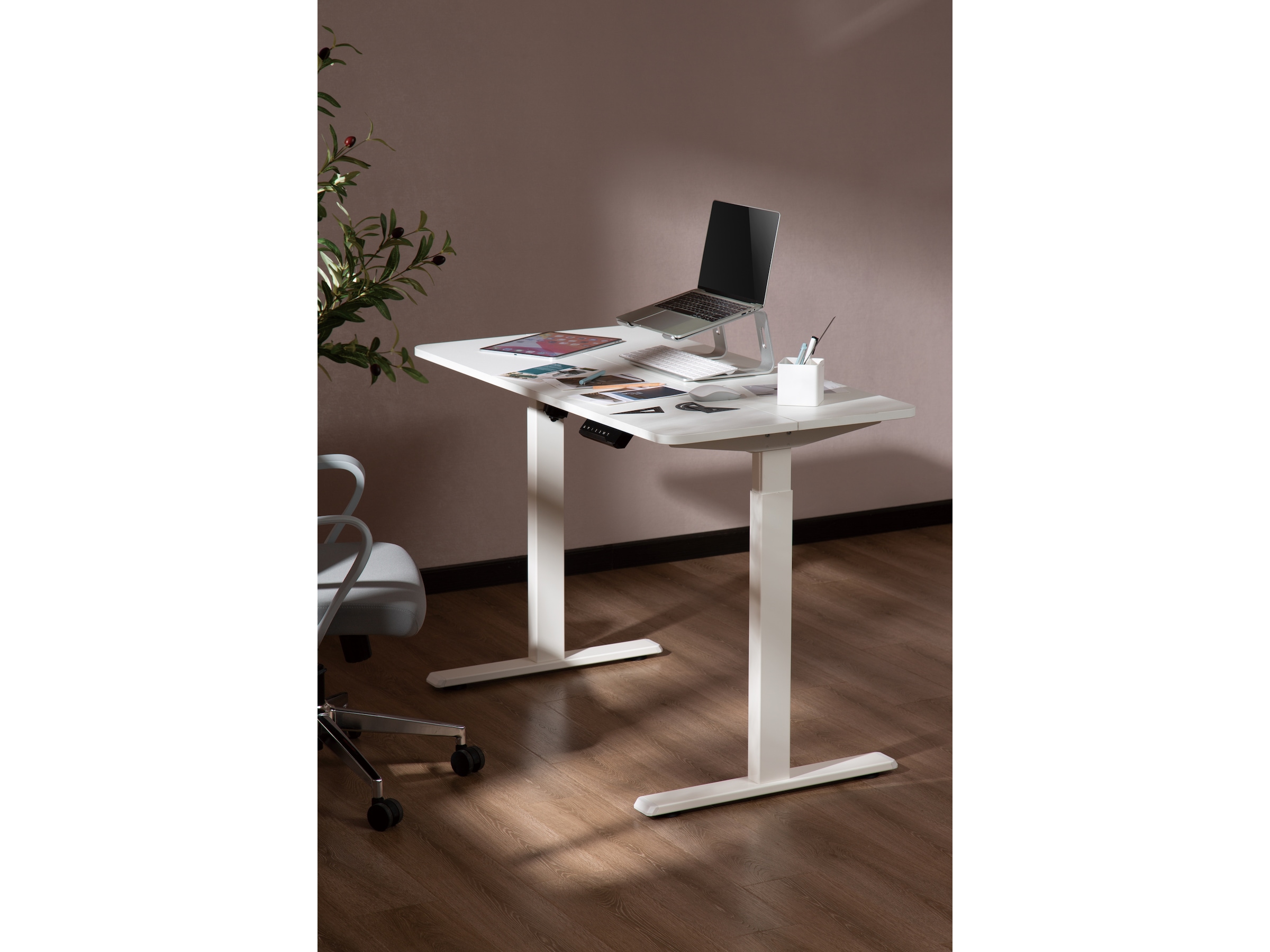 Elektrisk stel til skrivebord (hvid) Dele og tilbehør til skriveborde