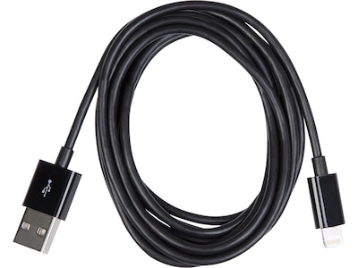 USB A 2.0 male to Lightning male kabel sort 2m