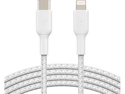 Belkin BoostCharge - Lightning-kabel - USB-C han til Lightning han - 2 m - hvid - USB Power Delivery (18 W)