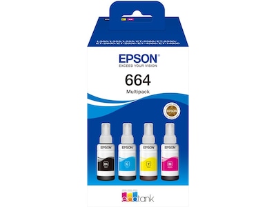 Epson EcoTank 664 Sort Gul Cyan Magenta Blækrefill C13T664640