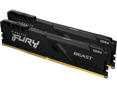 Kingston | FURY Beast - DDR4 - sæt - 16 GB: 2 x 8 GB - DIMM 288-PIN - 3200 MHz / PC4-25600 - CL16 - 1.35 V - ikke bufferet - ikke-ECC - sort
