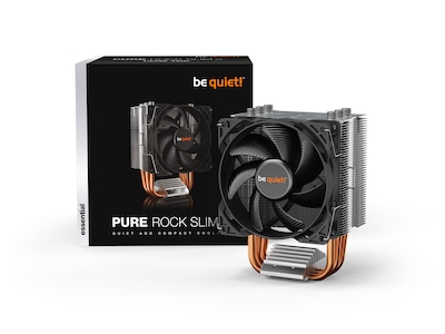 be quiet! Pure Rock Slim 2 - Processor-køler - (for: LGA1150, LGA1151, LGA1155, LGA1200, LGA1700, AM4, AM5) - aluminium med aluminium/kobberbase - 92 mm - sølv