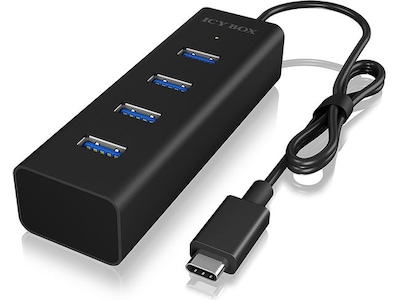 ICY BOX Type-C® til 4-ports USB 3.0 Type-A Hub, aluminium case