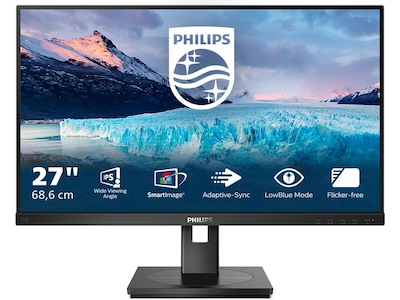 Philips S-line 272S1M - LED-skærm - 27 - 1920 x 1080 Full HD (1080p) @ 75 Hz - IPS - 250 cd/m² - 1000:1 - 4 ms - HDMI, DVI-D, VGA, DisplayPort - højtalere - sort