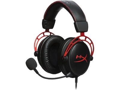 HyperX Cloud Alpha - Gaming - headset - fuld størrelse - kablet - 3,5 mm jackstik - sort, rød