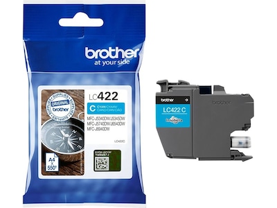 Brother Blækpatron cyan, 550 sider LC422C Modsvarer: N/A