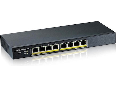 Zyxel GS1900-8HP 8-port GbE L2 PoE Smart Switch 802.3at desktop fanless 70 Watt