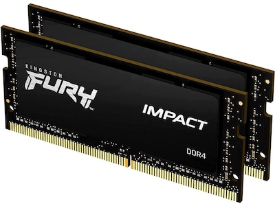 Kingston FURY Impact - DDR4 - sæt - 16 GB: 2 x 8 GB - SO DIMM 260-PIN - 3200 MT/s / PC4-25600 - CL20 - 1.2 V - ikke bufferet - ikke-ECC - sort