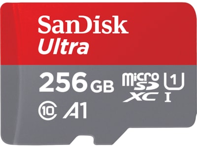 SanDisk Ultra - Flashhukommelseskort (microSDXC til SD adapter inkluderet) - 256 GB - A1 / UHS Class 1 / Class10 - microSDXC UHS-I