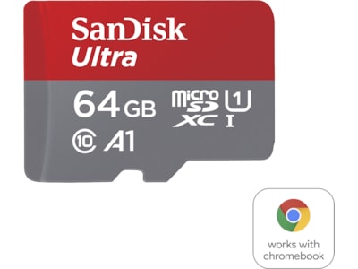SanDisk Ultra - Flashhukommelseskort (microSDXC til SD adapter inkluderet) - 64 GB - A1 / UHS-I U1 / Class10 - microSDXC UHS-I