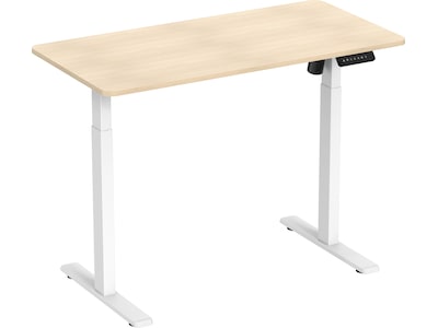 Ergonomisk hæve/sænke skrivebord 120cm (hvid/eg)