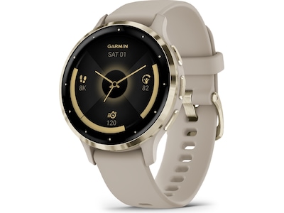 Garmin Venu 3S - 41 mm - fransk grå - smart ur med bånd - silikone - håndledsstørrelse: 110-175 mm - display 1.2 - 8 GB - Bluetooth, ANT+, Wi-Fi - 40 g
