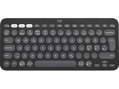 Logitech Pebble Keys 2 K380s Wireless Keyboard - Tonal Graphite - Tastatur - Nordisk - Sort