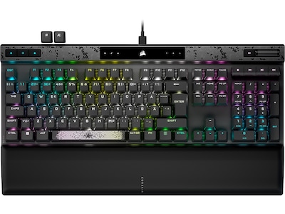 CORSAIR K70 MAX RGB - Tastatur - backlit - USB-C - QWERTY - Nordisk - tastkontakt: CORSAIR MGX - stålgrå