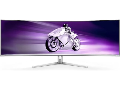Philips Evnia 8000 49M2C8900 - OLED-monitor - gaming - kurvet - 49 (48.9 til at se) - 5120 x 1440 Dual Quad HD @ 240 Hz - 1000 cd/m² - 15000000:1 - DisplayHDR 400 True Black - 0.03 ms - 2xHDMI, DisplayPort, USB-C - højtalere - tekstureret hvid