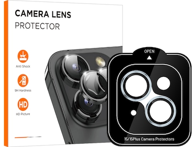 iiglo iPhone 15 / 15 Plus Linsebeskytter blå ramme (blå)