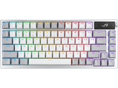 ASUS ROG Azoth 75% Wireless DIY Custom RGB - Gaming Tastatur - Uden Numpad - Nordisk - Hvid