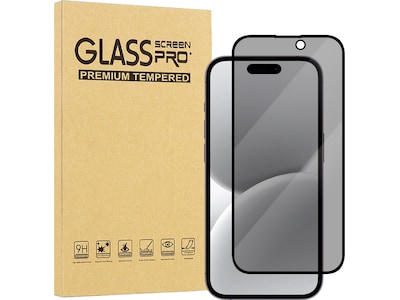 iiglo iPhone 16 / 15 / 15 Pro 3D Privacy Glass skærmbeskytter