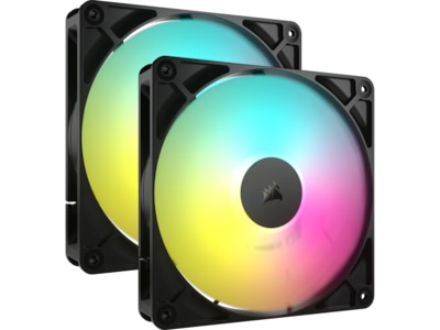 Corsair RS140 ARGB 2-pack - Kabinet køler - 140mm - Sort med RGB LED lys - 36 dBA
