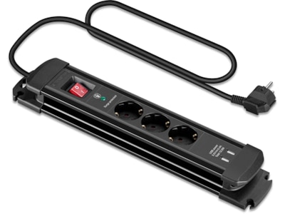 Andersson Strømfordeler 3x stik og 2x USB 1,5m (sort)