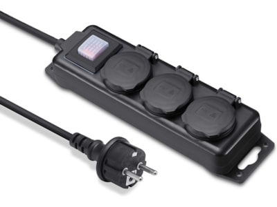 Andersson udendørs strømforgrener 3x stik 3m (sort)