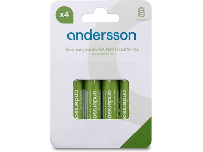 Andersson genopladeligt AA batteri, 4-pk