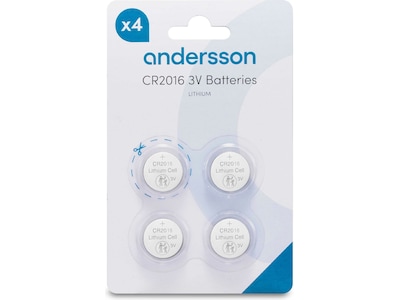 Andersson CR2016 Lithium batteri, 4-pk