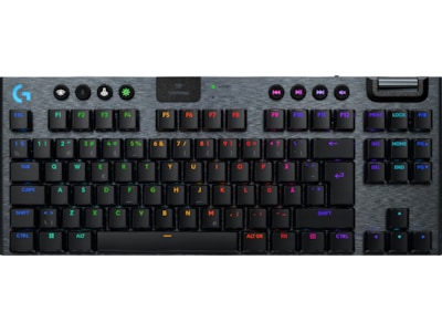 Logitech G G915 X - Tastatur - gaming, LIGHTSPEED - TKL - bagbelyst - trådløs - USB-C, Bluetooth, 2.4 GHz - sort
