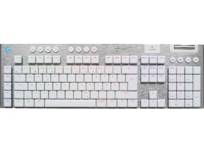 Logitech G G915 X - Tastatur - gaming, LIGHTSPEED - full size - bagbelyst - trådløs - Bluetooth, 2.4 GHz, USB-C - hvid