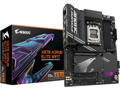 AORUS X870 ELITE WIFI7 - Bundkort - ATX - Socket AM5 - AMD X870 Chipset - USB-C 3.2 Gen 2x2, USB4, USB 3.2 Gen 1, USB 3.2 Gen 2 - 2.5 Gigabit LAN, Bluetooth, Wi-Fi 6 - onboard grafik (CPU påkrævet) - HD Audio (8-kanaler)