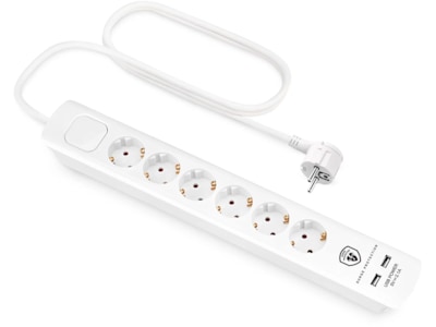 Andersson 6-vejs strømfordeler 1.5m (hvid)