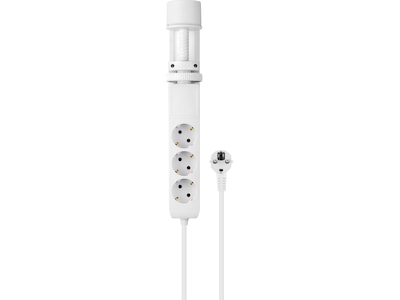 Andersson 6-i-1 strømskinne 3x udtag og USB med bordholder (hvid)