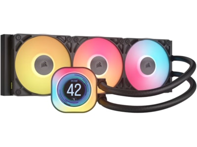 CORSAIR iCUE Link TITAN 360 RX LCD - Processors flydende kølesystem - Radiatorstørrelse: 360 mm - (for: LGA1851, LGA1700, AM5, AM4) - kobber - 120 mm
