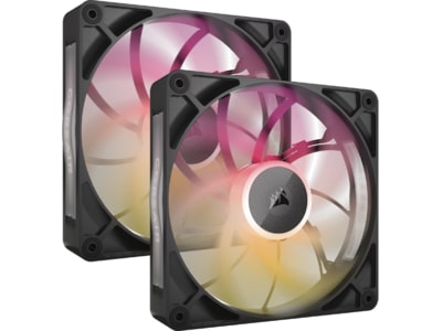 Corsair iCUE LINK RX140 MAX RGB (2-pack) - Kabinet køler - 140mm - Sort med RGB LED lys - 36 dBA