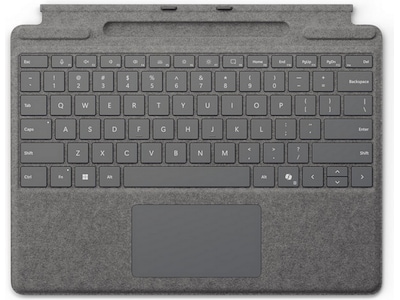 Microsoft Surface Pro Keyboard - Tastatur - med trackpad, accelerometer, Surface Slim Pen 2 opbevaring og opladningsbakke - QWERTY - Nordisk - platinum - for Microsoft Surface Pro 8, Pro 8 for Business, Pro 9, Pro 9 for Business, Pro 10 for Business, Pro (11th Edition), Pro for Business (11th Edition)
