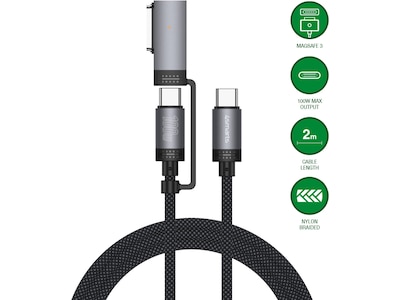 4smarts - USB-kabel - 24 pin USB-C (han) til 24 pin USB-C (han) - 20 V - 5 A - 2 m - USB Power Delivery (100 W) - sort