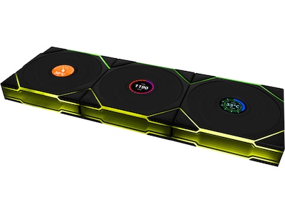 Lian Li UNI FAN TL Wireless LCD Reverse 3 pack - Kabinet køler - 120mm - Sort med RGB LED lys - 33 dBA